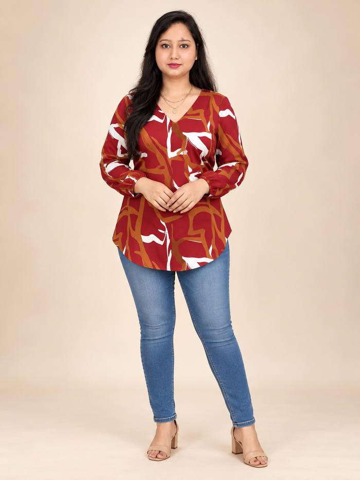 Maroon top