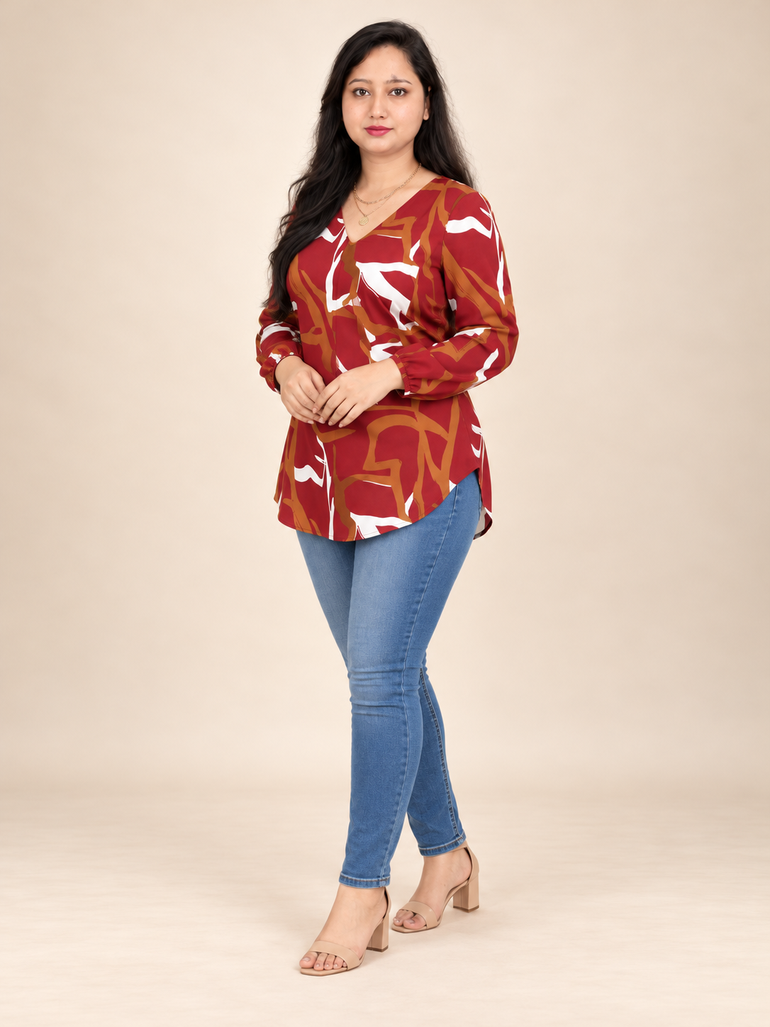 Maroon top