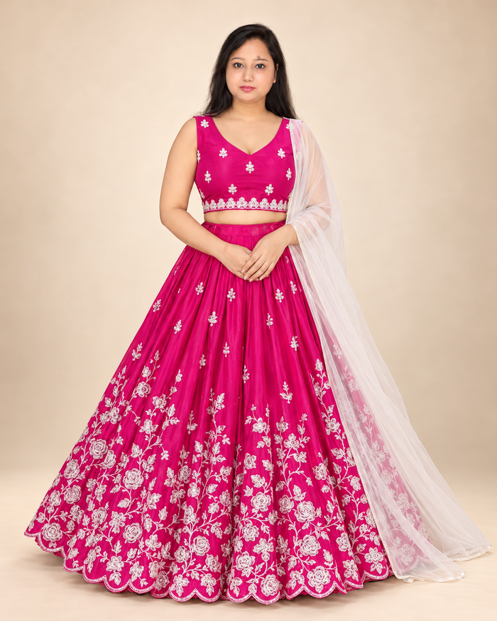 Premium Pink lahnga