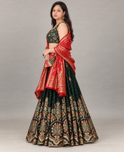 Dark Green lahnga