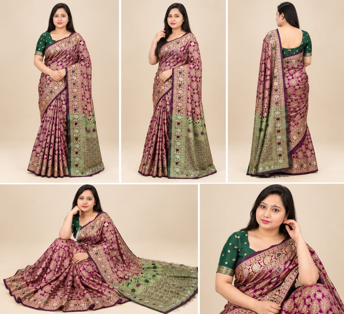 Maroon Saree