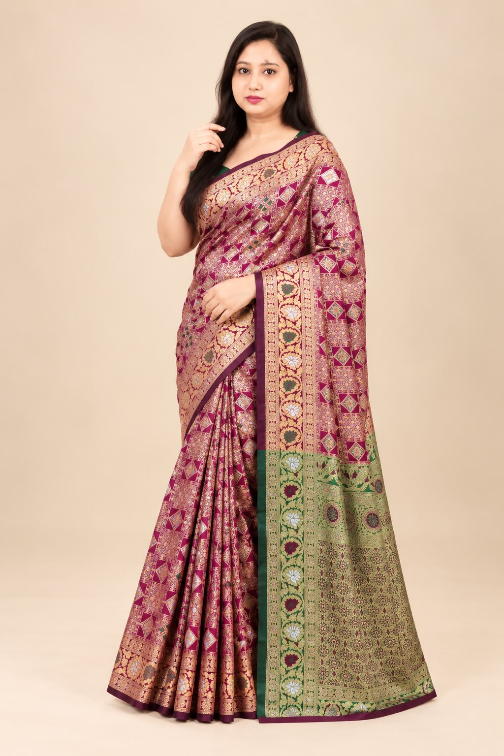 Maroon Saree