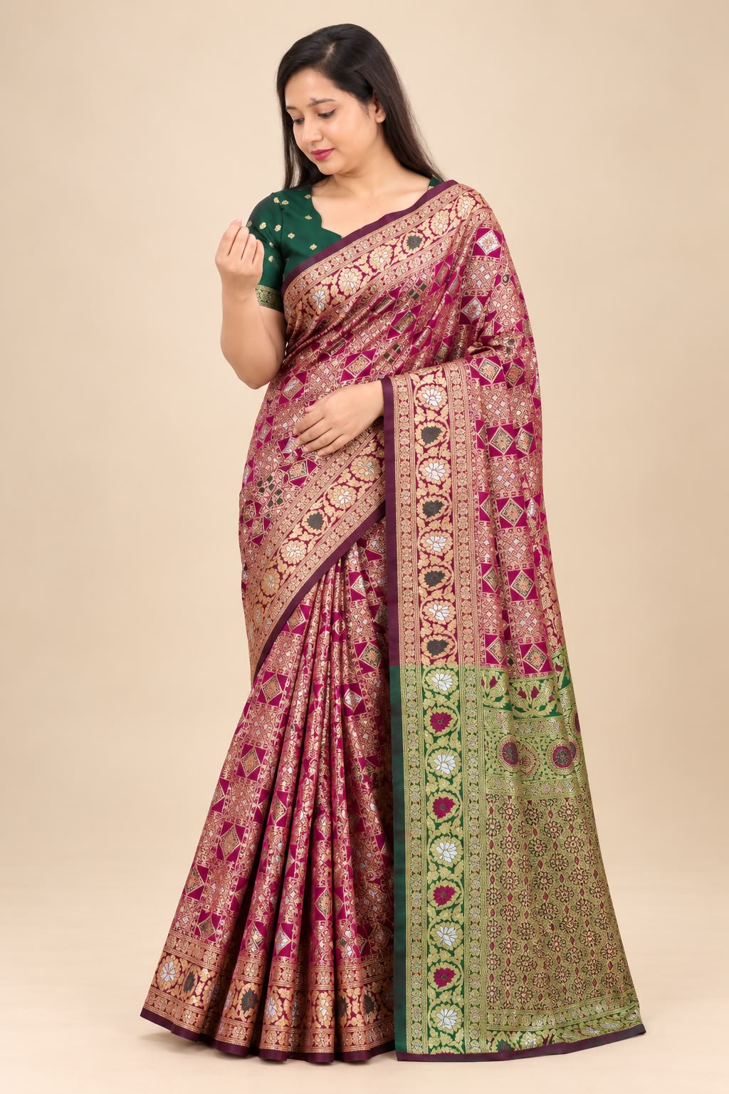 Maroon Saree