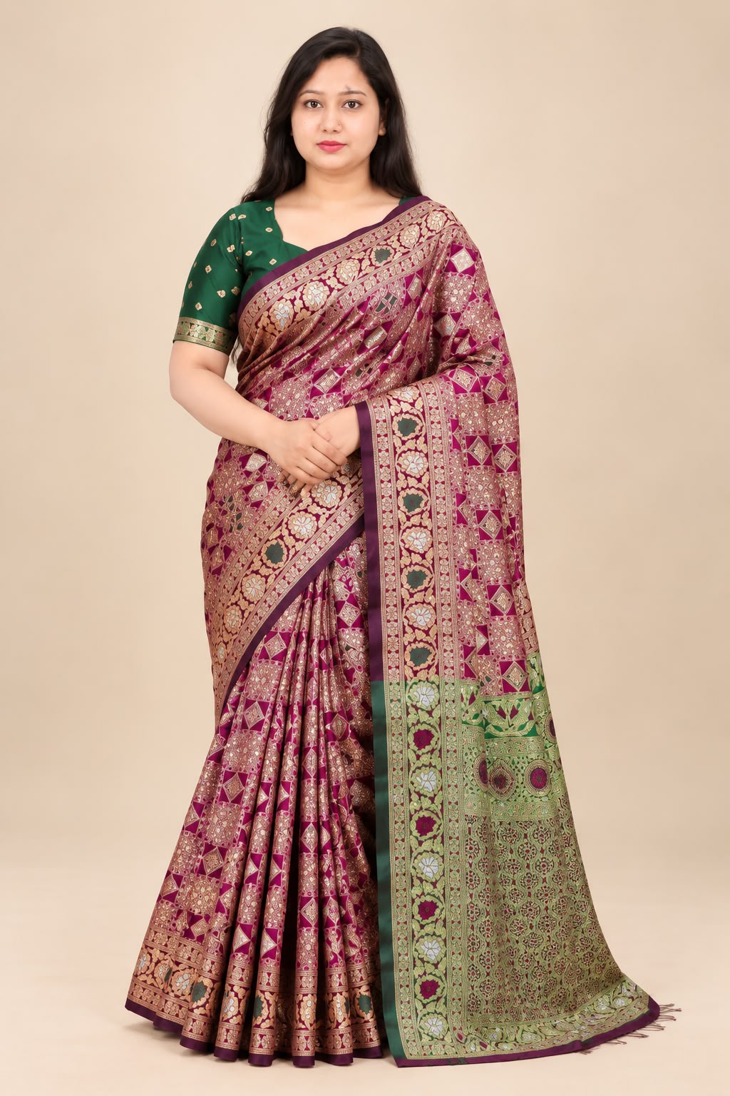 Maroon Saree