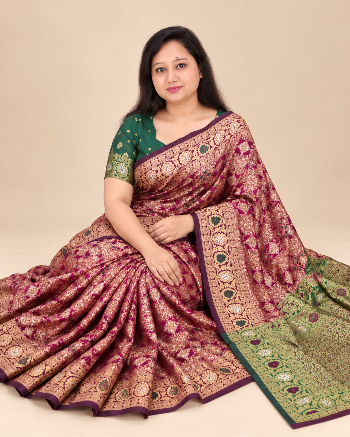 Maroon Saree
