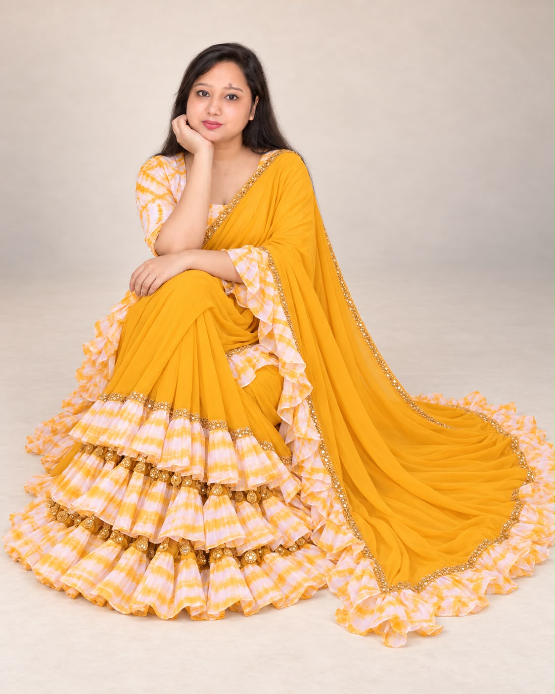 Yellow saree