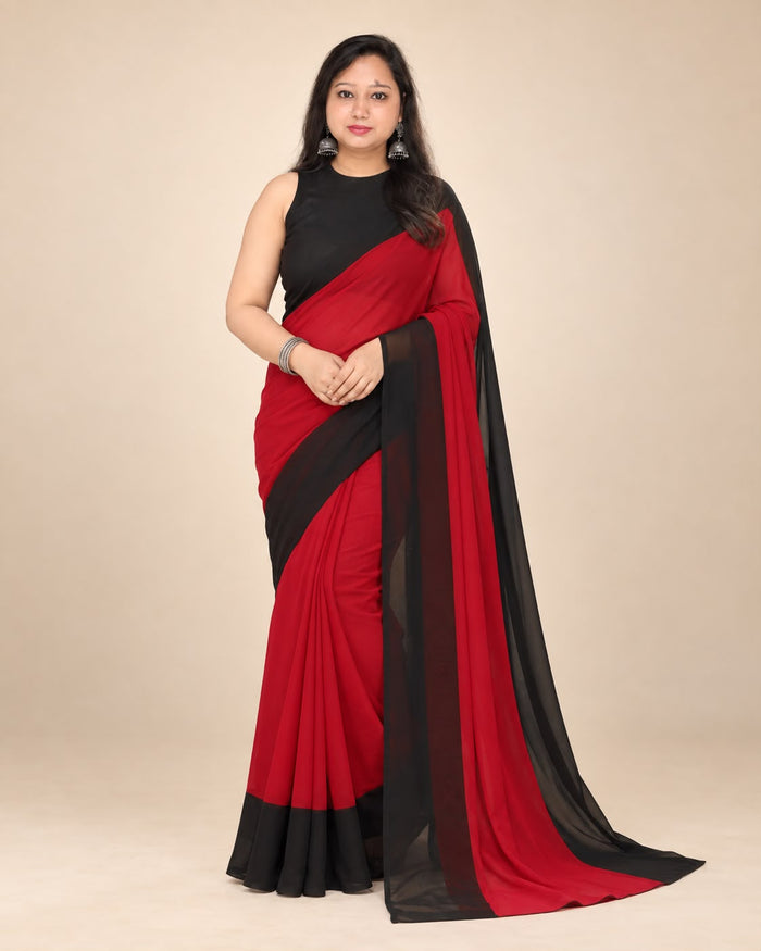 Black+red saree
