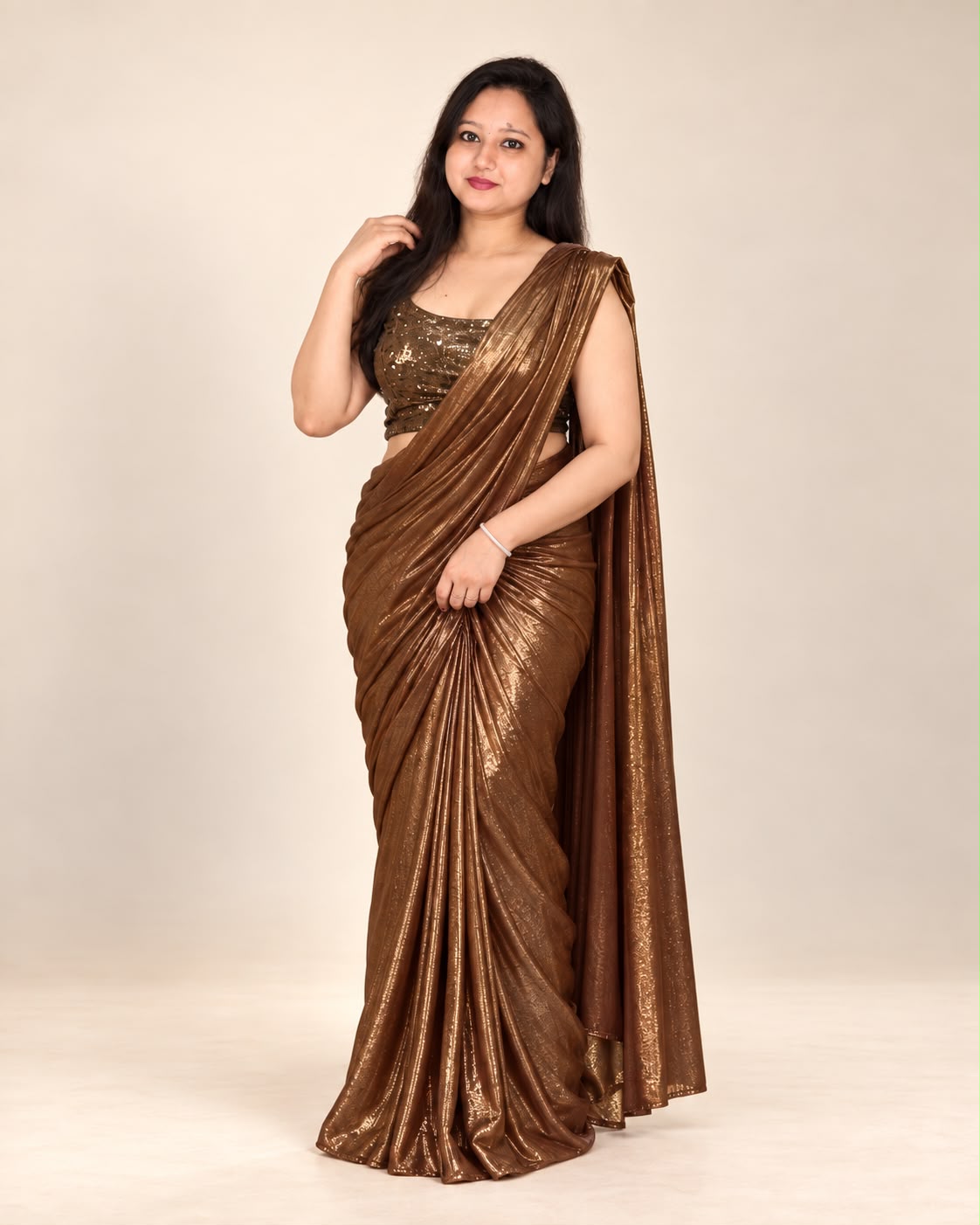Brown saree