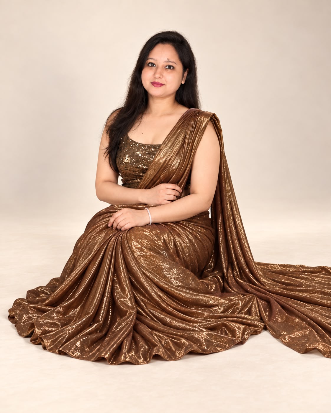 Brown saree
