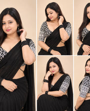 premium black saree