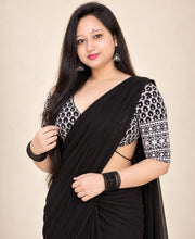 premium black saree