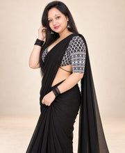 premium black saree