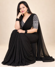 premium black saree
