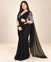premium black saree