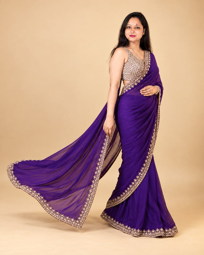 Premium purple saree