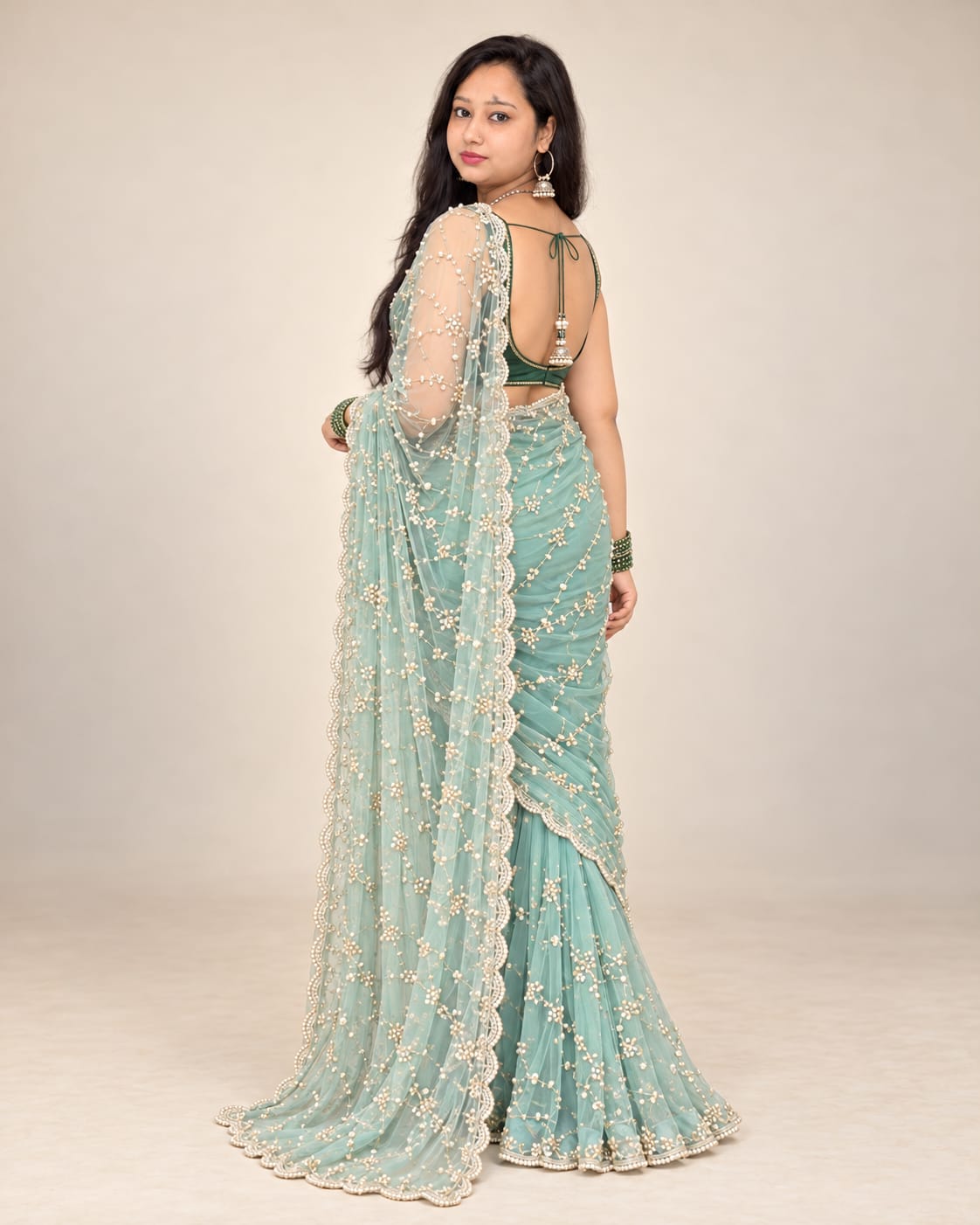 Extra Light blue saree