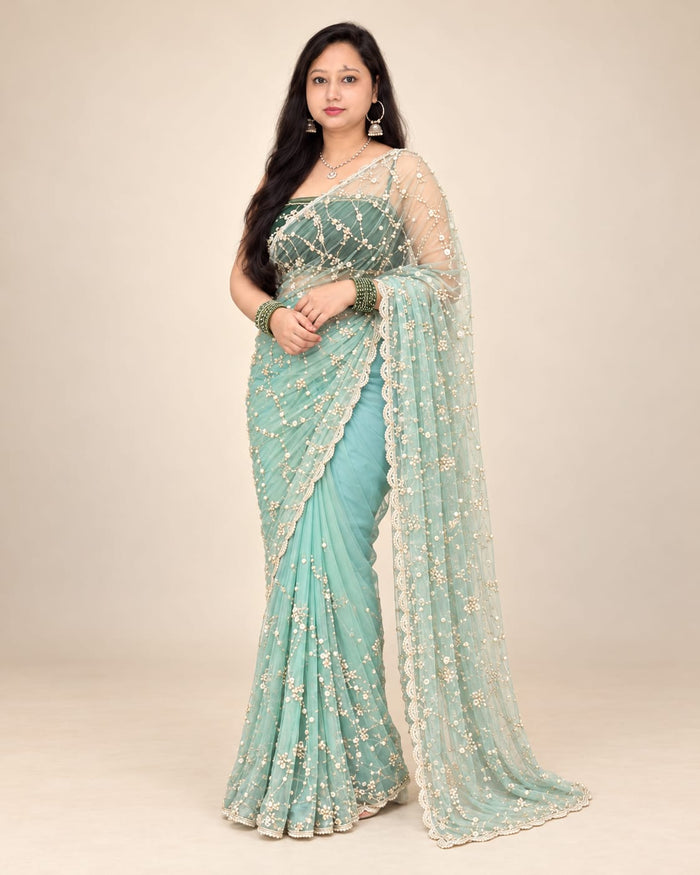 Extra Light blue saree
