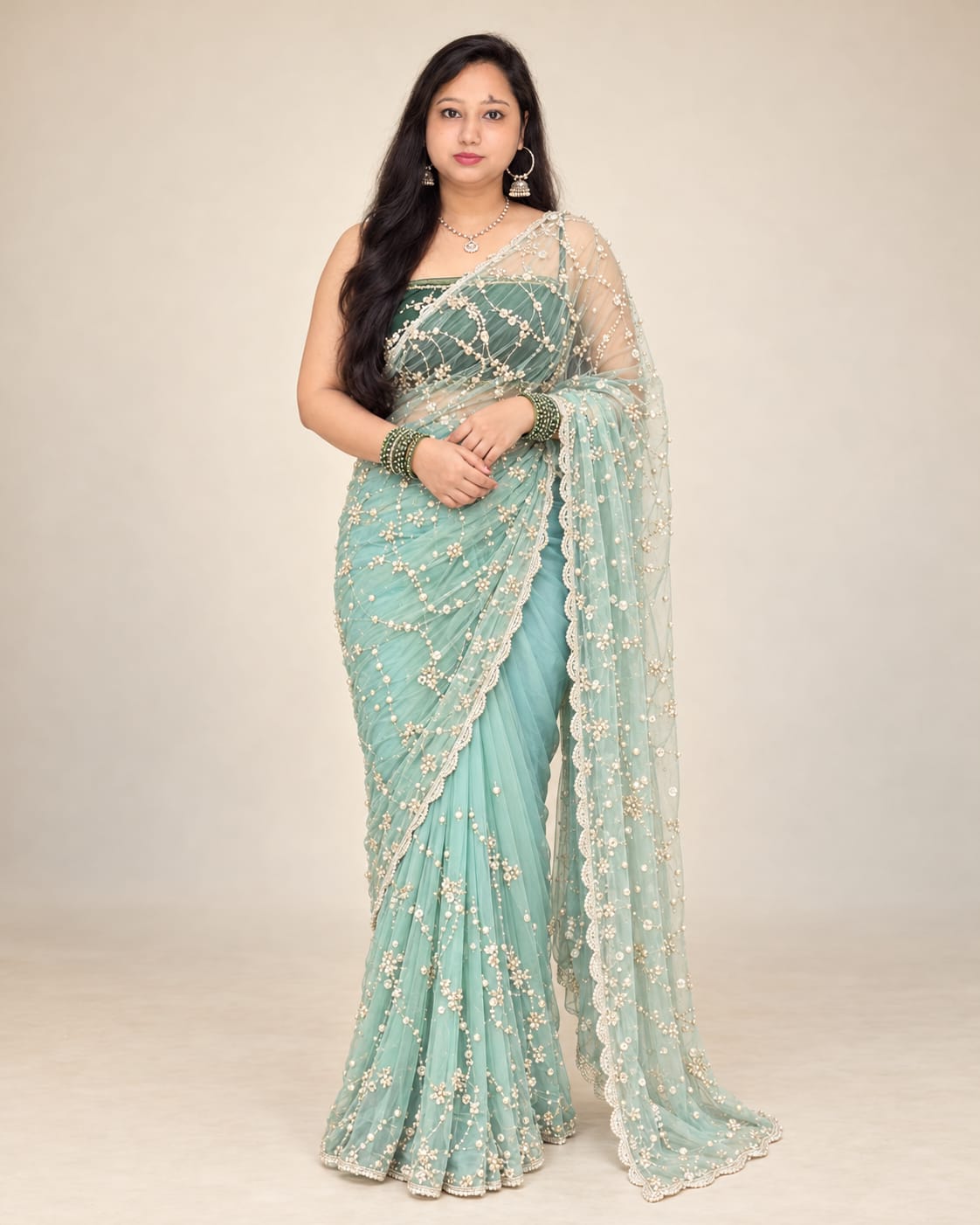 Extra Light blue saree