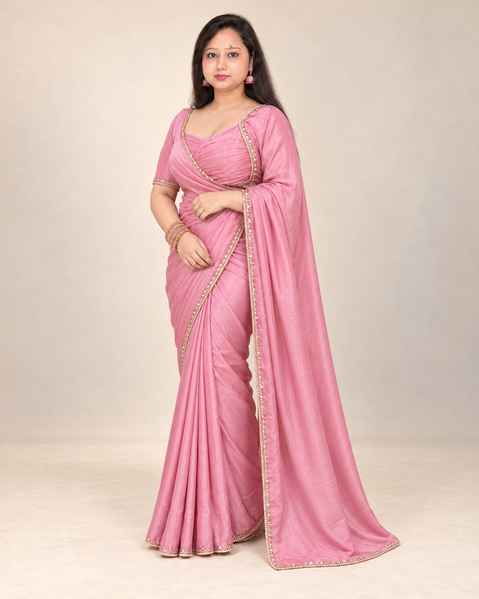 Navratri Pink saree