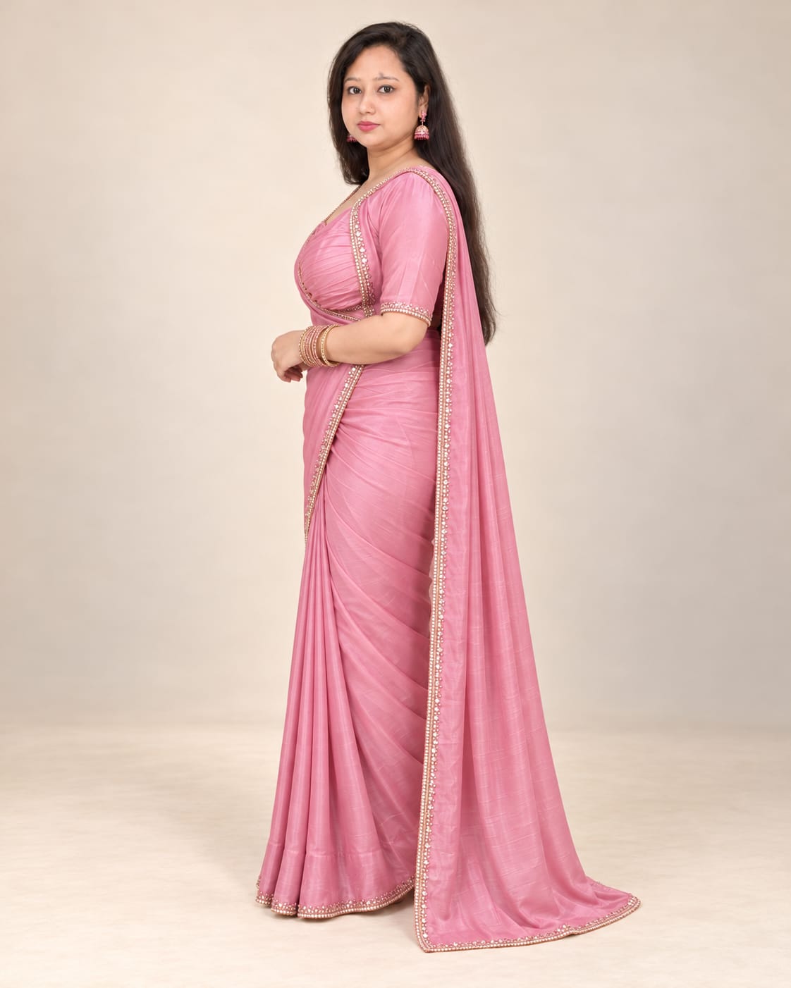 Navratri Pink saree
