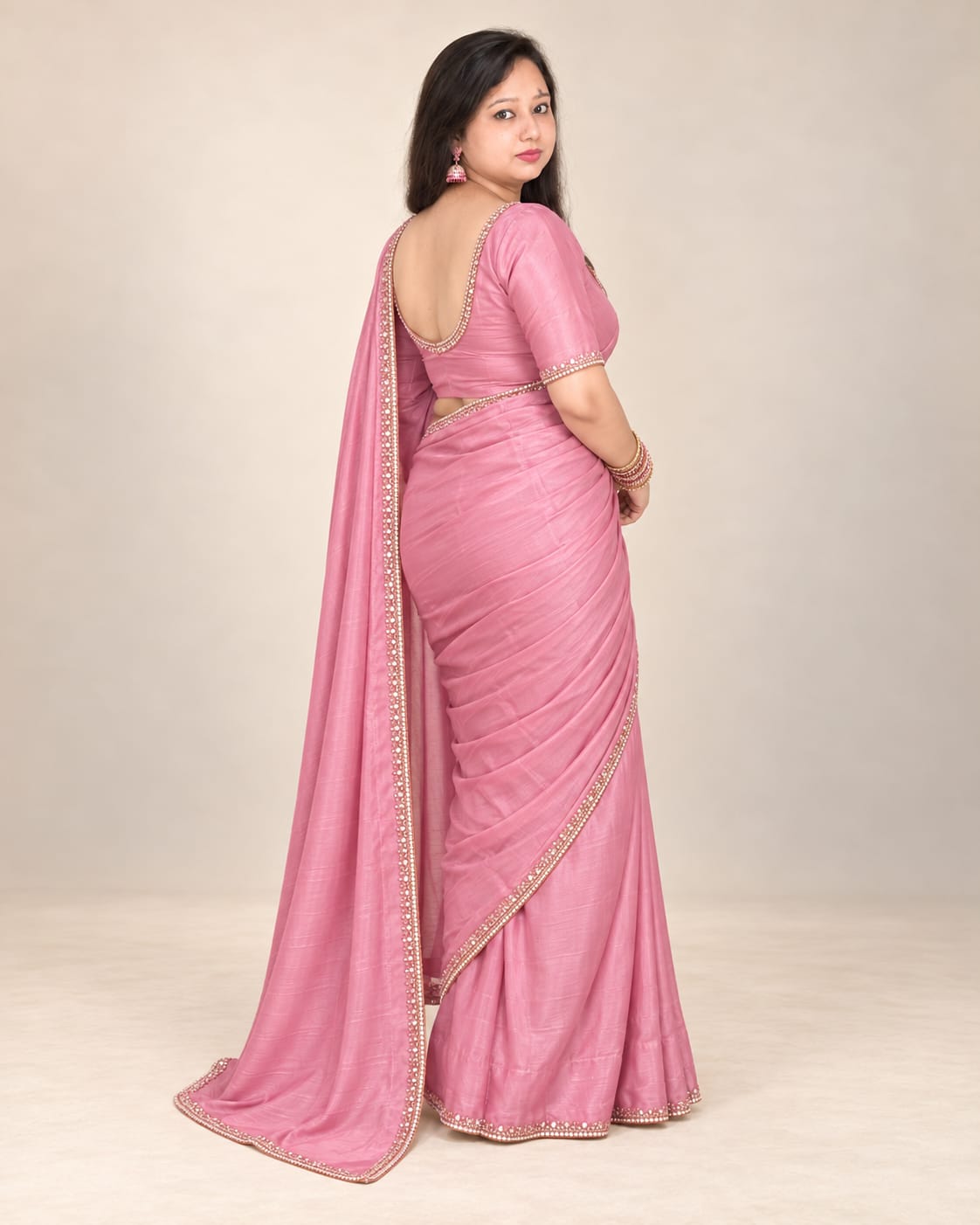 Navratri Pink saree