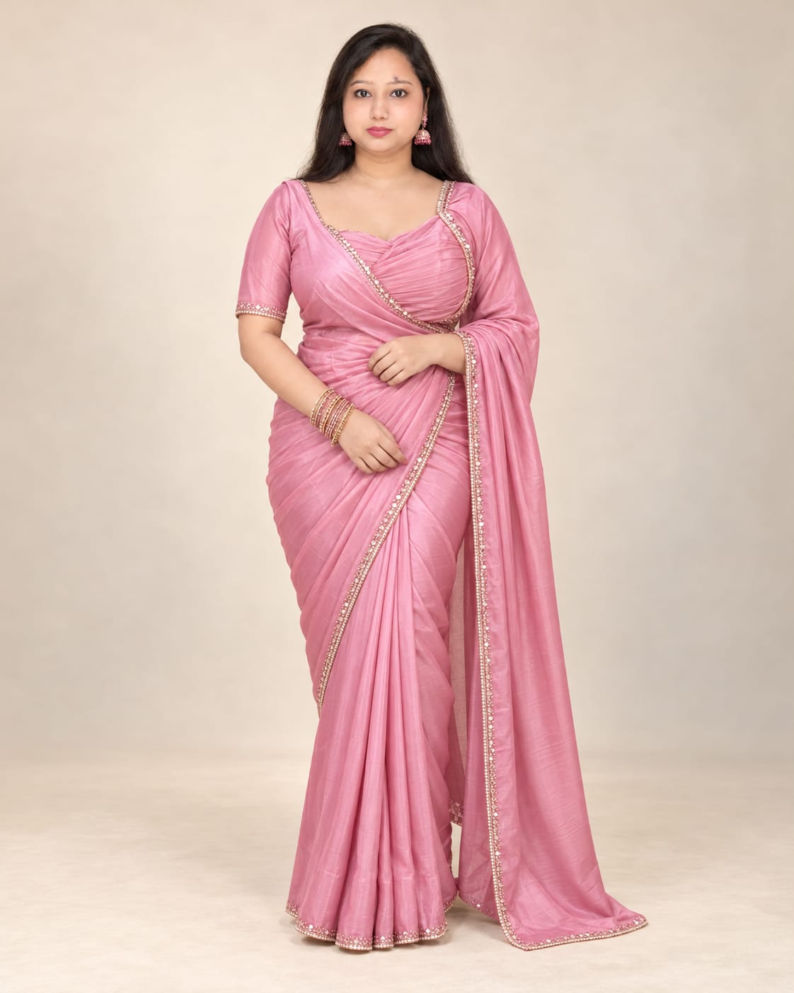 Navratri Pink saree