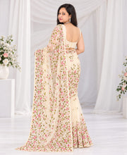 Embroidered Bollywood Net Saree with attached un-stitched blouse piece