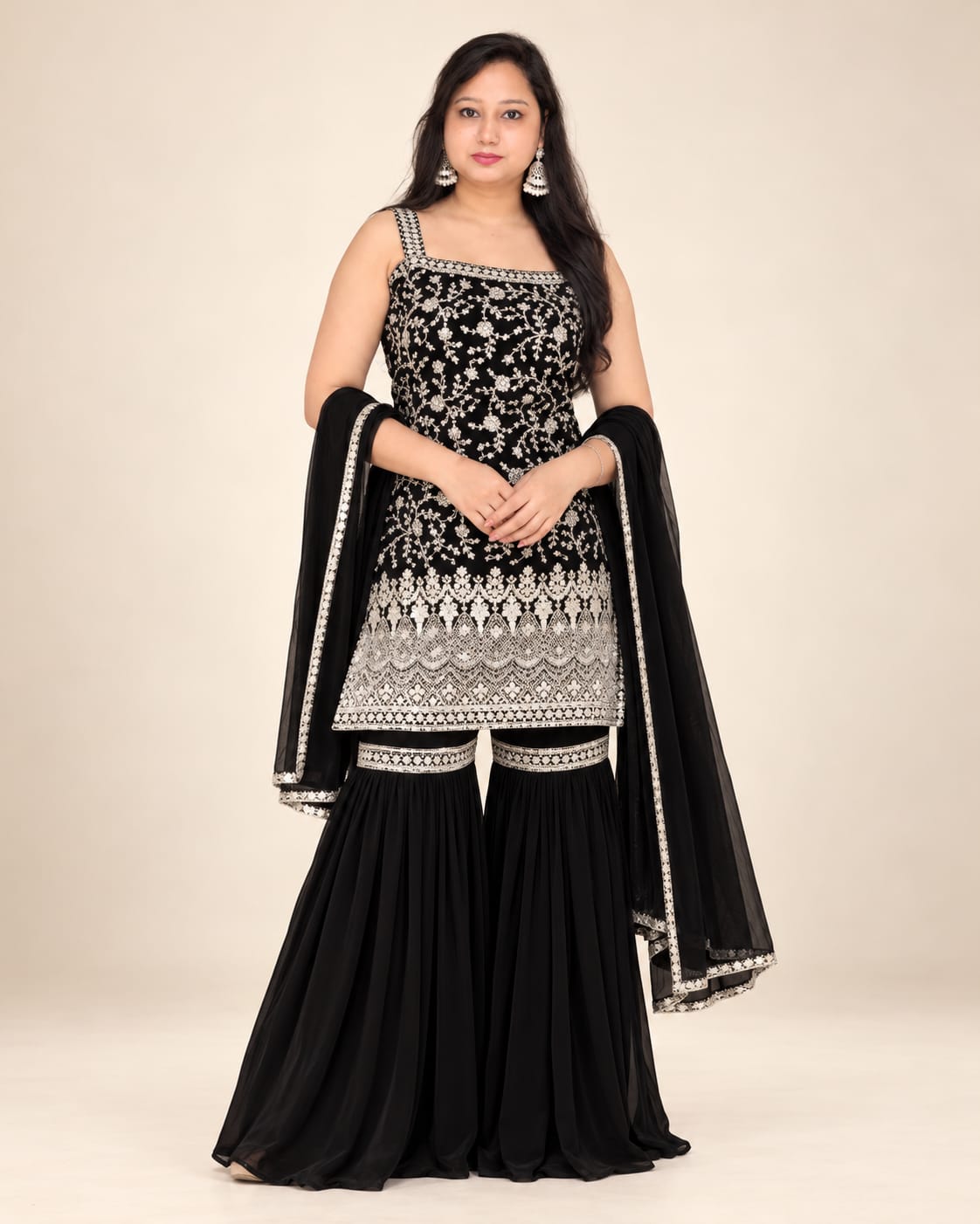 Kurti Sharara And Dupata Set