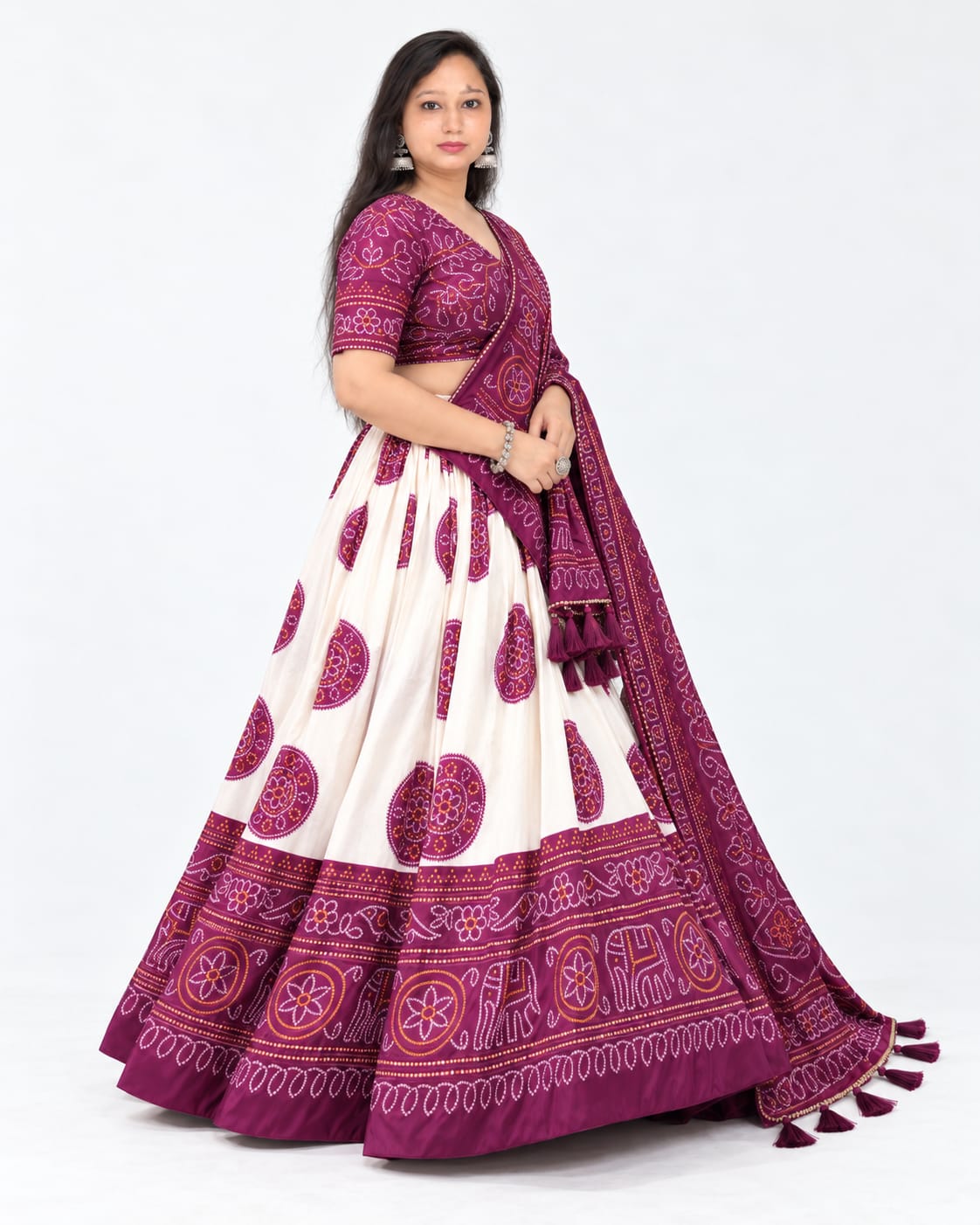 dark purple lahnga