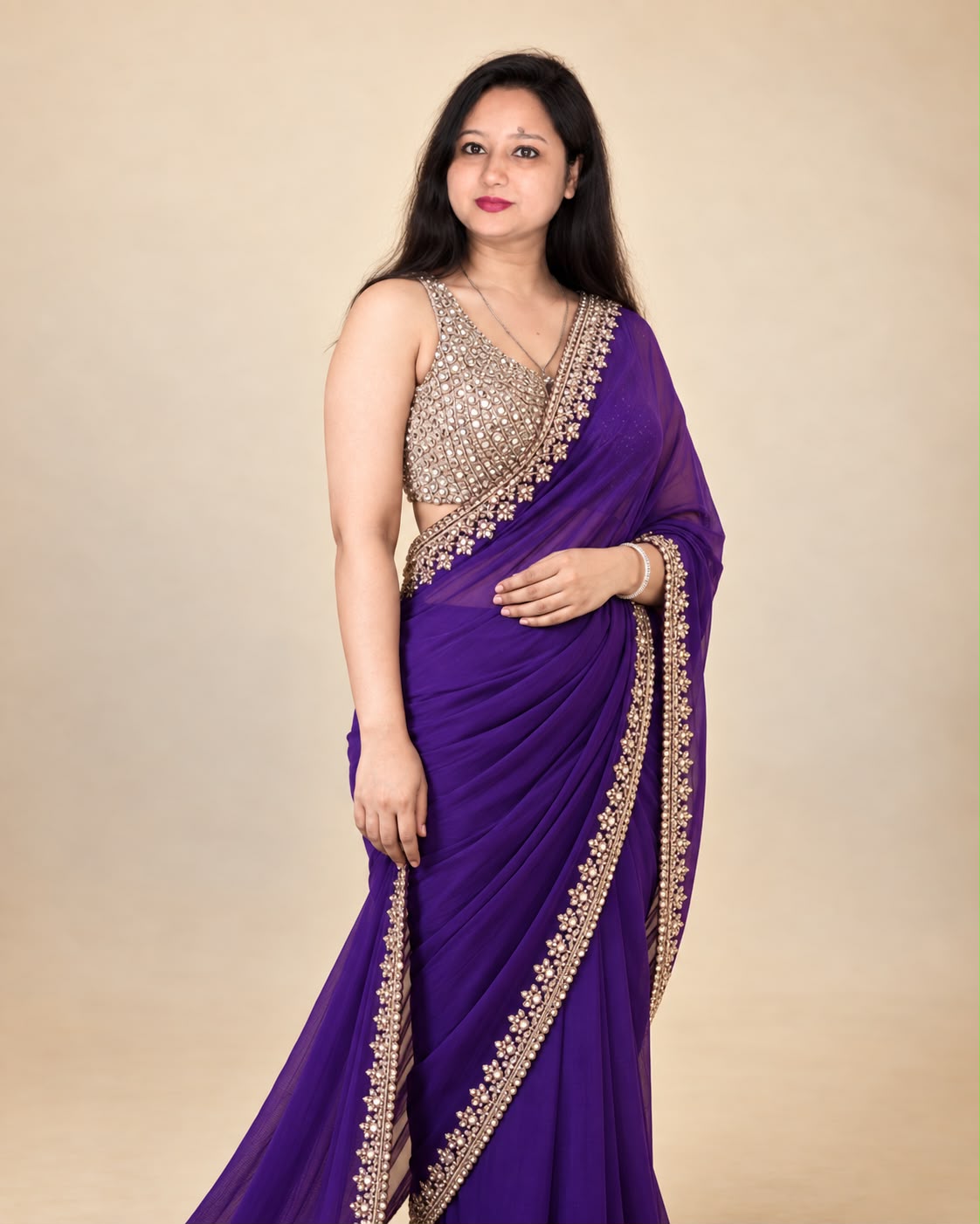 Premium purple saree