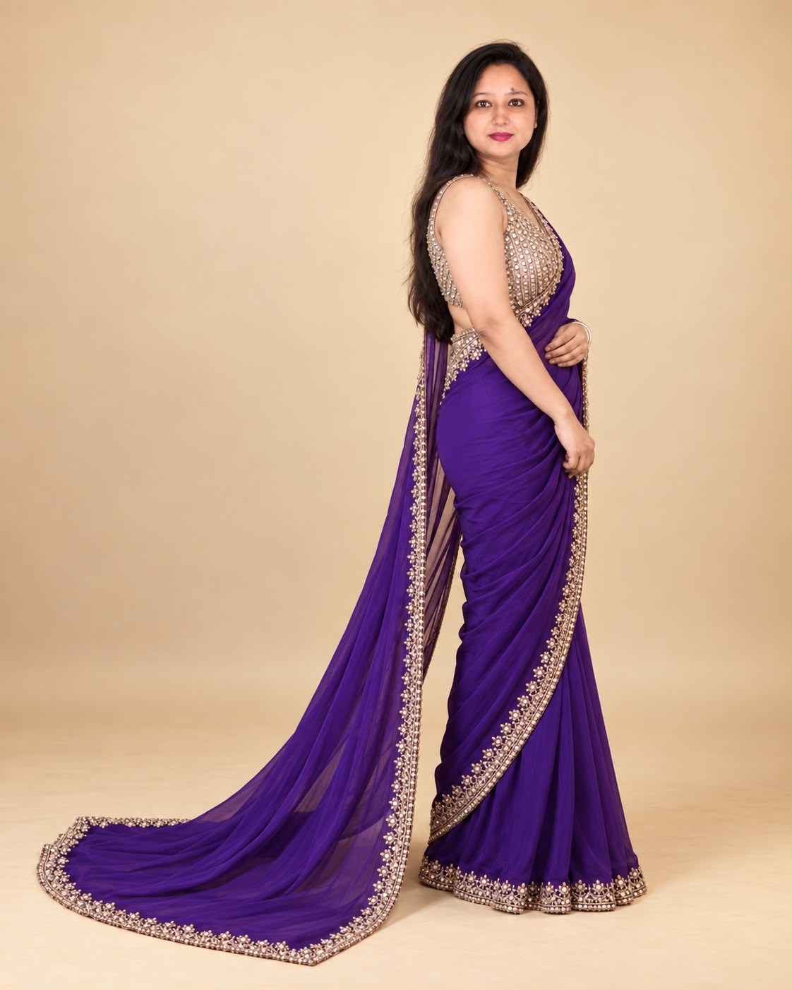 Premium purple saree