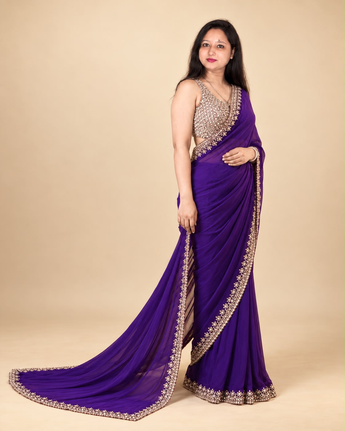 Premium purple saree