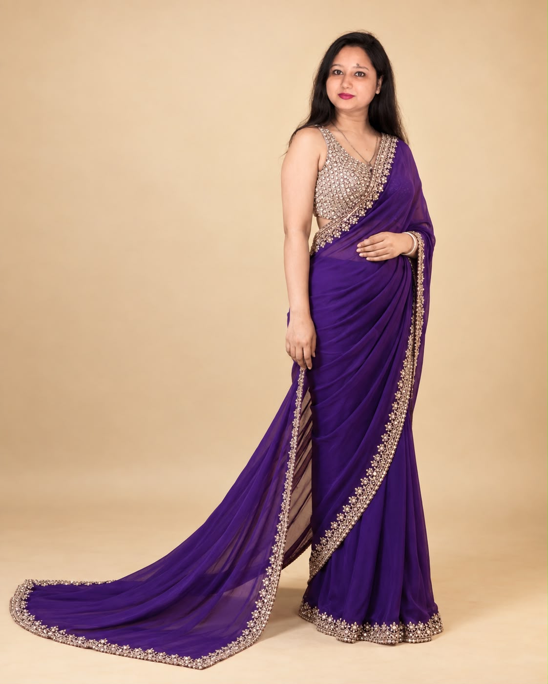 Premium purple saree